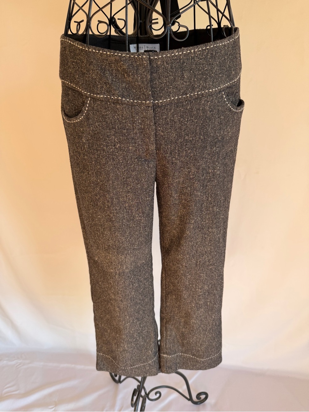 White House Black Market Women Brown Tweed Ponte Pants
